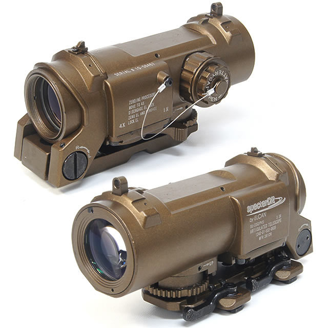 Spector DR 1X 4X Illuminated Mil-Dot Scope Tan